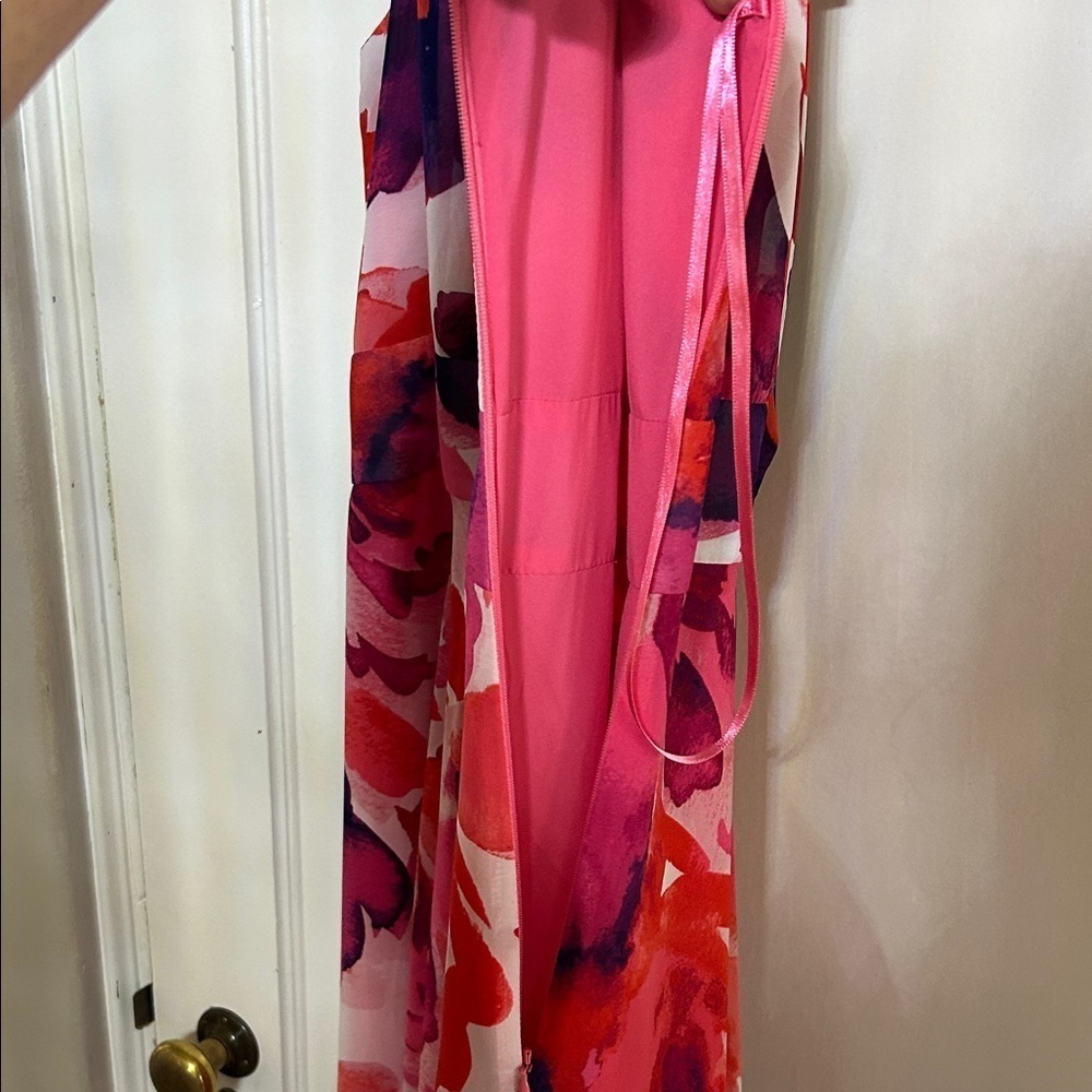 Eliza J Vibrant Pink and Purple Maxi Dress - Picture 4 of 16